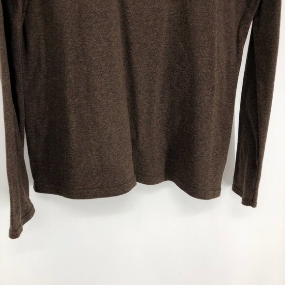 Denver Hayes Brown Cotton Longsleeve Marled Turtleneck Size M - Picture 11 of 13